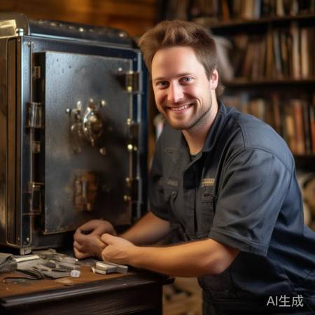 靠谱师傅细心修保险柜