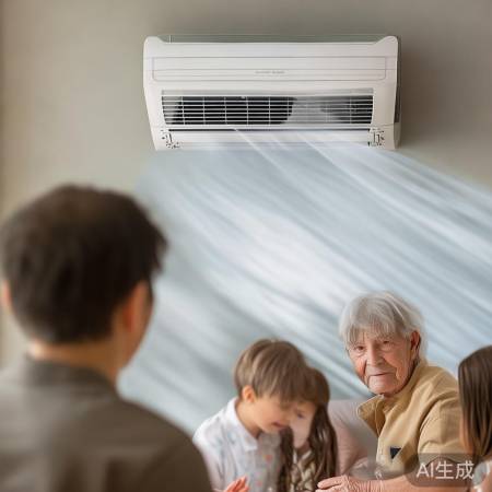 空调出风角度宜30度,避直吹人