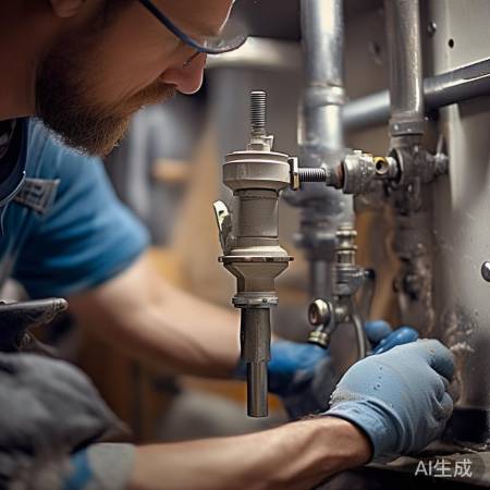 安装新泄压阀，拧紧螺丝密封圈