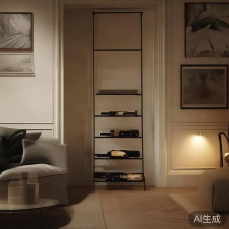 酒柜摆角落,自然不拘小节