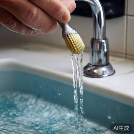 白醋牙刷除喷头垢