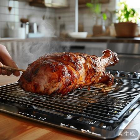 尊帅集成灶热线指南教大家%集成灶烤肘子教程：在家轻松做美食