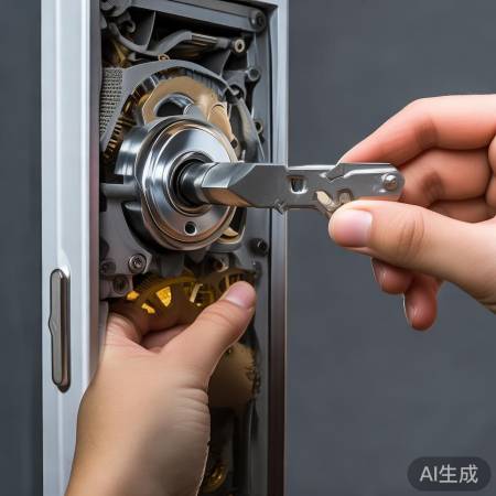 检查指纹锁机械,轻撬锁芯开锁