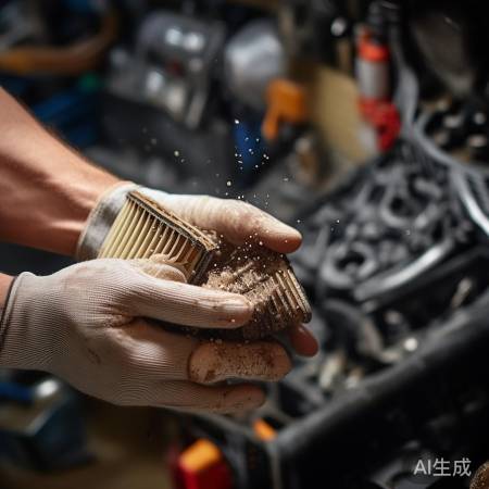 轻轻摇晃，取出旧滤清器