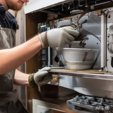 拆卸油烟机，注意安全。