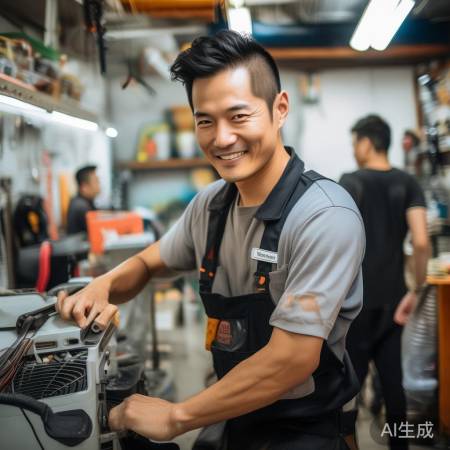 广州空调维修师傅小张，手艺精湛